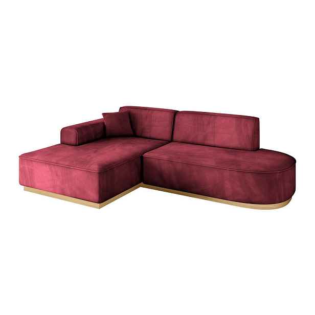 ALTDECOR ROHOVÁ SEDAČKA s otomanem, levá IREA-L1-v2 232x165x80 Bordó Velur