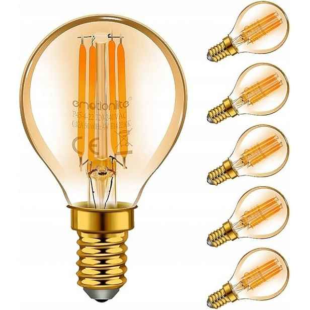 Led žárovky E14 4W 2200K jantarové 6 ks Dekorativní Žárovka Úsporná