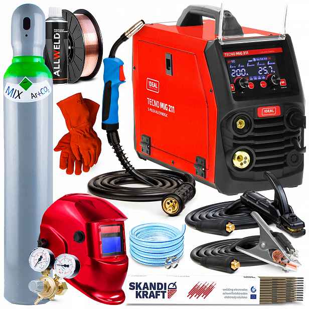 Svářečka Migomat Ideal Tecno Mig 211 S-pulse Hliník Synergie 200A 230V