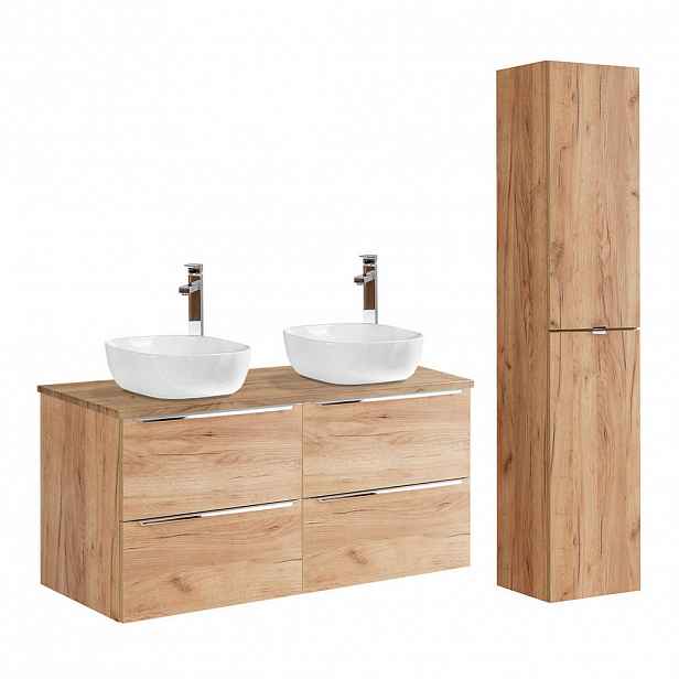 Petits-meubles KOUPELNOVÝ NÁBYTEK 120.4cm duben 2er-Set Dřevo