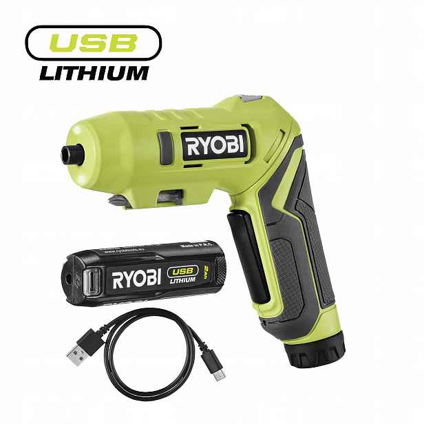 Ryobi RSDP4-120G 4V Akumulátorový šroubovák s otočnou rukojetí Usb Lithium