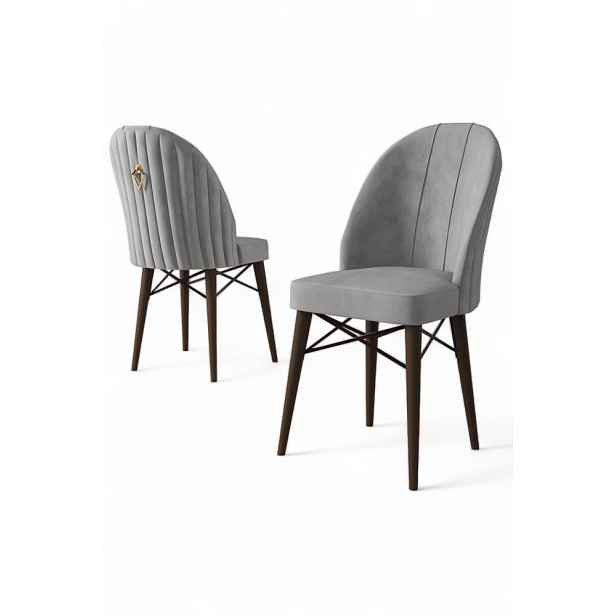 Sada židlí (6 kusů) Ritim - Grey, Brown