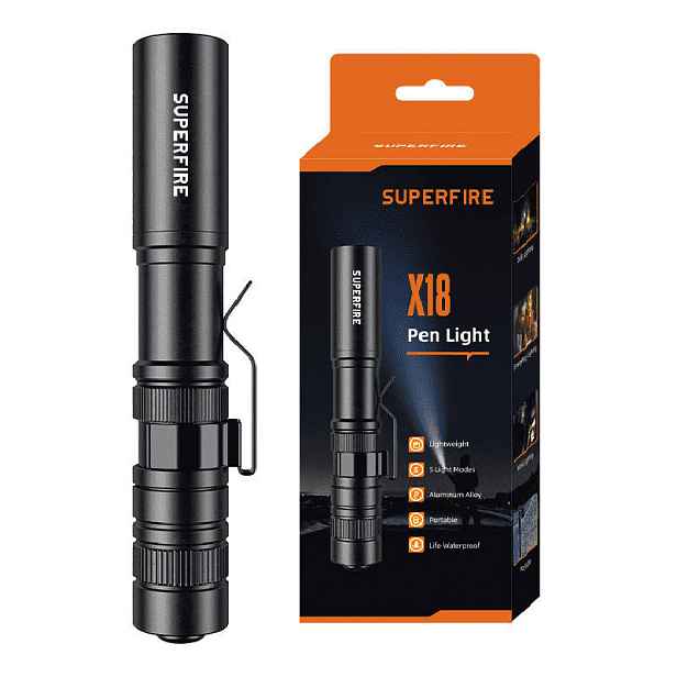 Svítilna Superfire X18 – 55 lm, 5W, 5 režimů, 38 m