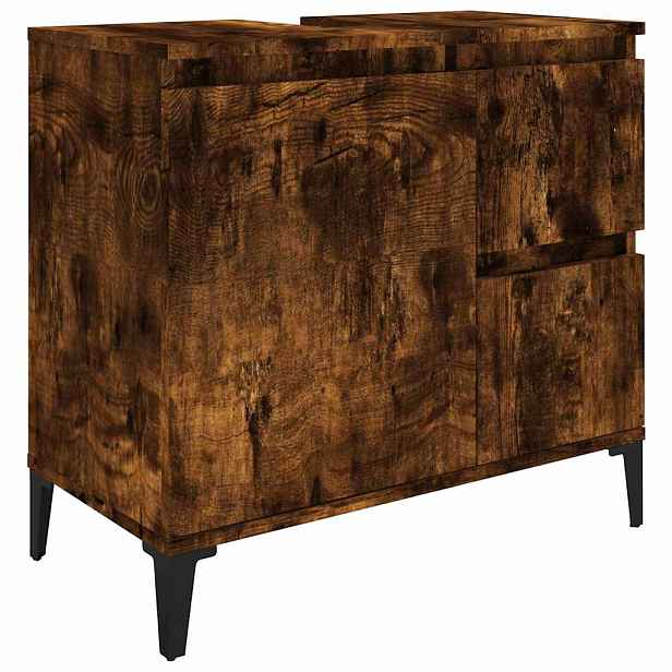 vidaXL Koupelnová skříňka kouřový dub 65 x 33 x 60 cm kompozitní dřevo