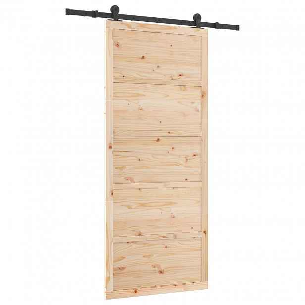 vidaXL Posuvné dveře Přírodní 80 x 208 cm Masivní borovicové dřevo