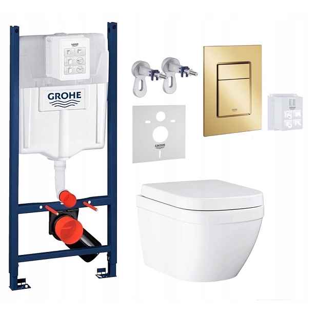 Podomítkový Wc set Stelaz s Wc mísou Grohe Euro Ceramic Tlačítko