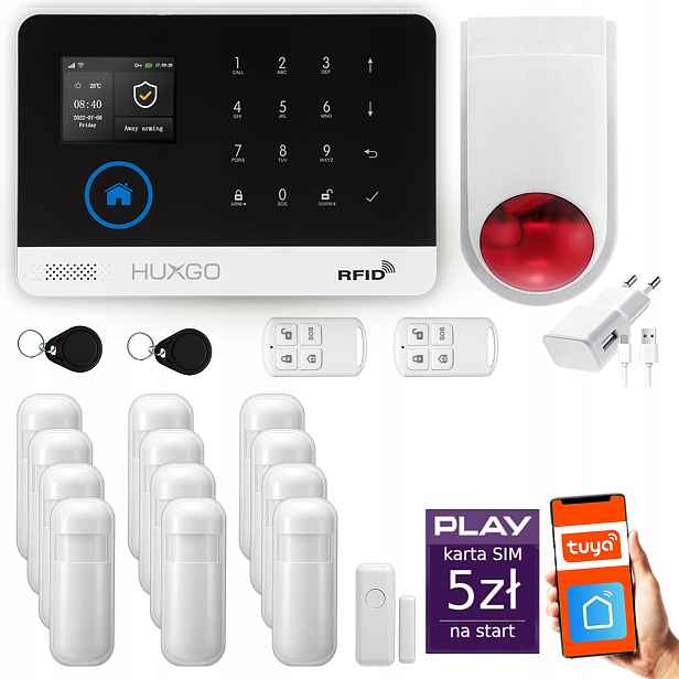 Bezdrátový alarm WiFi Gsm 4G, Tuya, alarmová sada Huxgo HXA003 R12WS