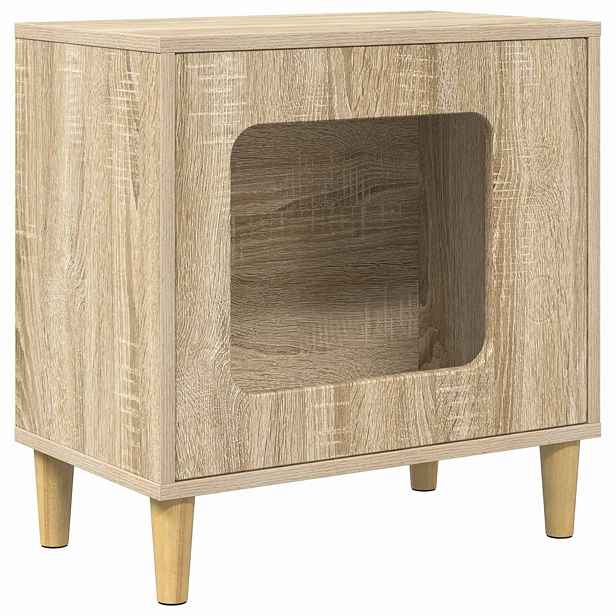 vidaXL Kočičí dům Dub sonoma 51 x 30 x 52 cm Kompozitní dřevo