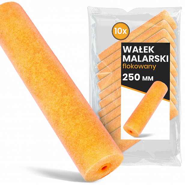 10 x Malířský Váleček 25 cm Pěnový Flokovaný Hladký Malování barev laků