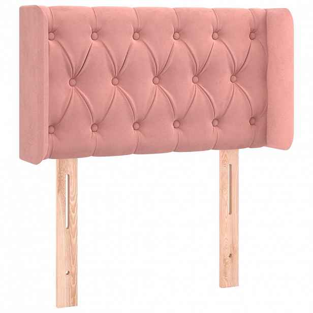vidaXL Čelo postele typu ušák růžová 83 x 16 x 78/88 cm samet
