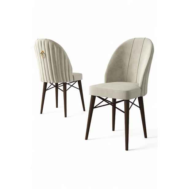 Sada židlí (6 kusů) Ritim - Cream, Brown