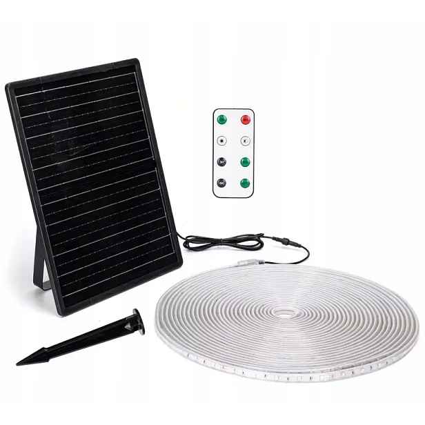 Solární Led páska-20m-200W-RGB Barevná IP65 Solární Led girlanda