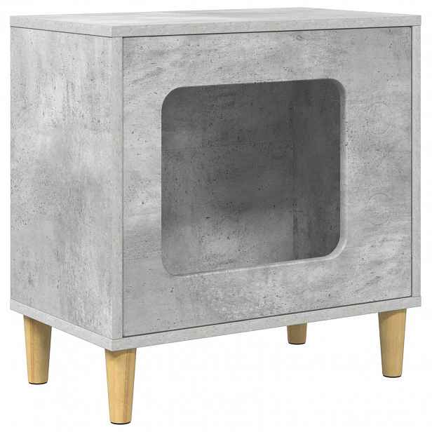 vidaXL Kočičí dům Betonově šedá 51 x 30 x 52 cm Kompozitní dřevo