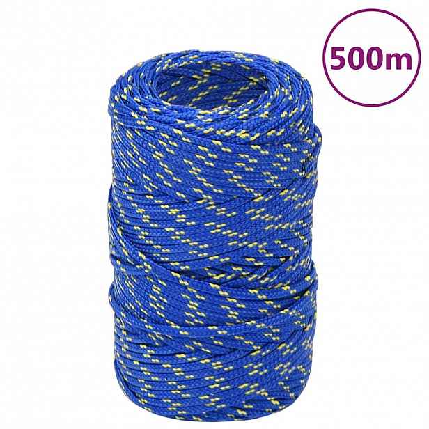 vidaXL Lodní lano modré 2 mm 500 m polypropylen
