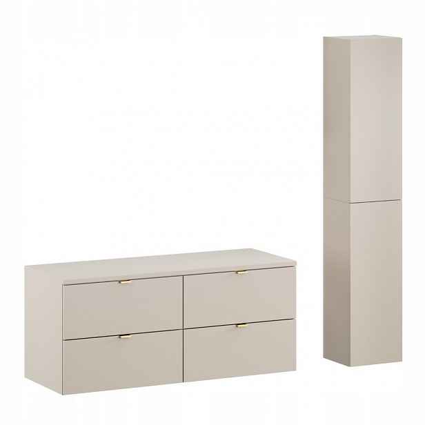 Zestaw meblowy 120cm z blatem i Szafką wysoką, Dalia Cashmere