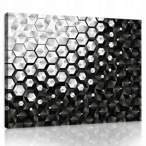 Geometrický Obraz Abstrakce Černobílá Na Plátně Stěna Obývací Pokoj 100x70
