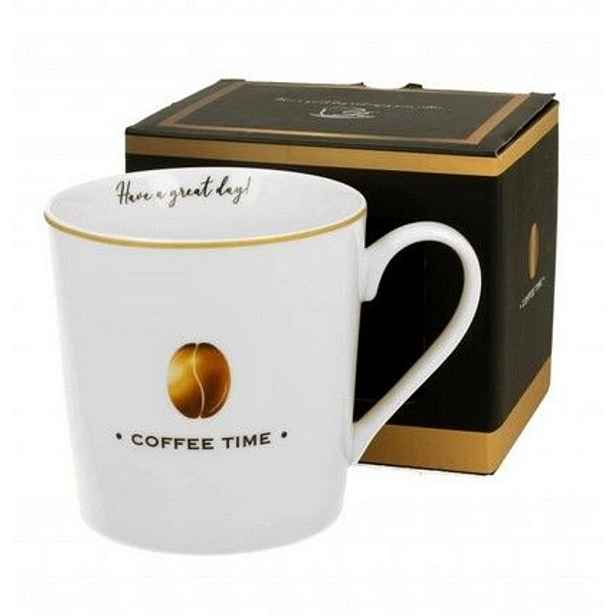 hrnek 380ml COFFEE TIME, bílý porcelán, DB