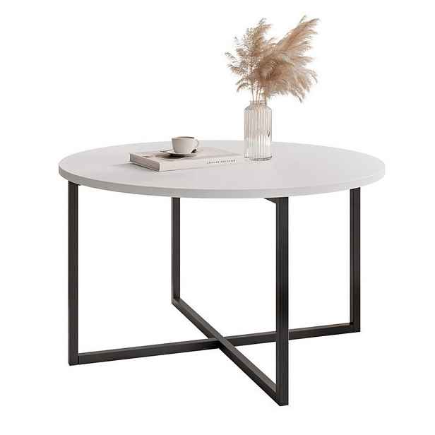 Idohome KONFERENČNÍ STOLEK BESARO 75/47 cm kulatý, černý / bílý