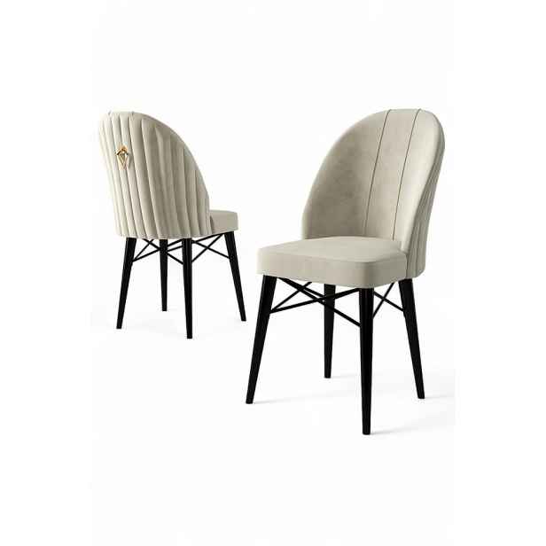 Sada židlí (6 kusů) Ritim - Cream, Black