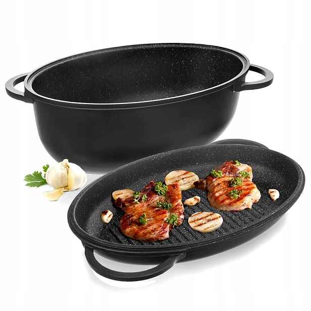 Zapékací Mísa Orion Granitový 2v1 Grande 10 L 43 x 28 cm Grilovací pánev