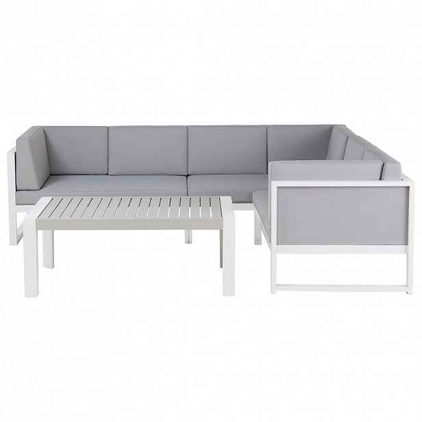 Beliani LOUNGE SADA 6-místná šedá Castella