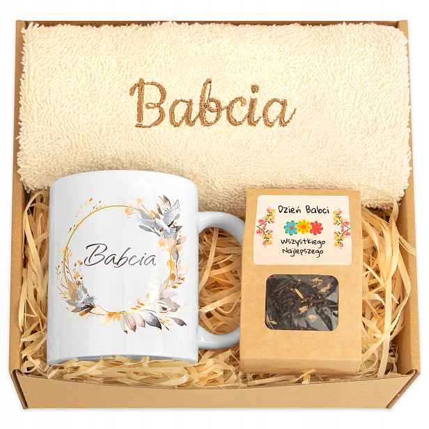 Dárek pro babičku Ručník Hrnek Čaj db Den babiček