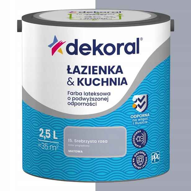 Dekoral Barva Koupelna & Kuchyň 2,5L Stříbrná Rosa