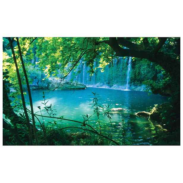 Fototapeta Vodopád Jezero Les relaxace harmonie vinyl 416x254 stěna lepidlo