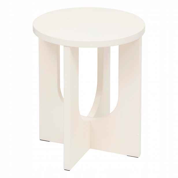 Pomocný Konferenční Stolek Okragły Béžový Mdf Do Obývacího Pokoje Ložnice Ø 40 cm
