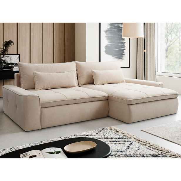 Rohová sedačka Athos, krémová látka