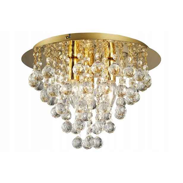 Stropní svítidlo glamour zlatá s krystaly do ložnice obývacího pokoje 38 Cm Reality