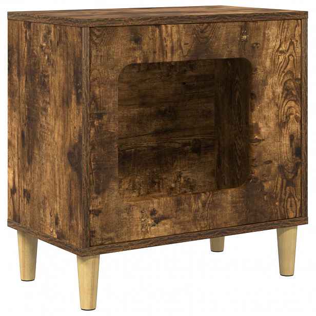 vidaXL Kočičí dům Kouřový dub 51 x 30 x 52 cm Kompozitní dřevo