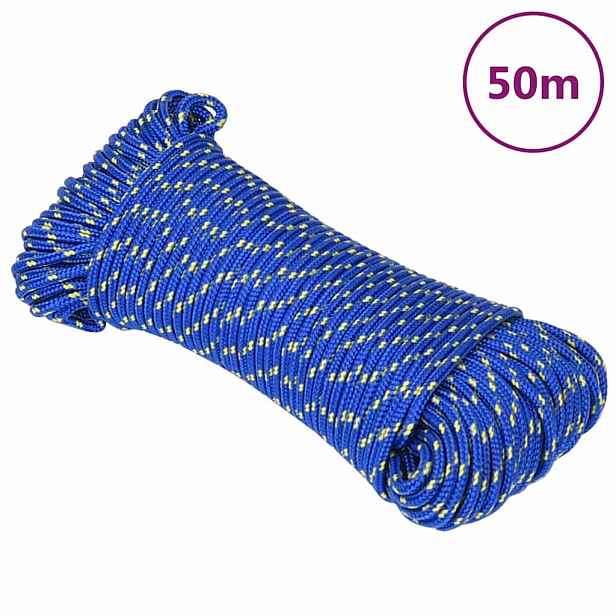 vidaXL Lodní lano modré 3 mm 50 m polypropylen