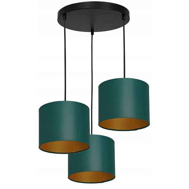 Závěsná stropní lampa Arden Zeleno-zlatá Abažur 3xE27 obývací pokoj