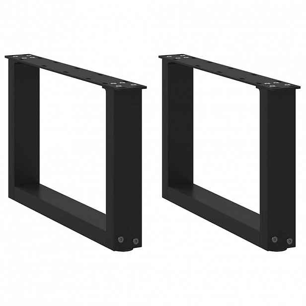 vidaXL Nohy konferenčního stolku ve tvaru U, 2 ks, černé, 50 x (30-31) cm, ocel