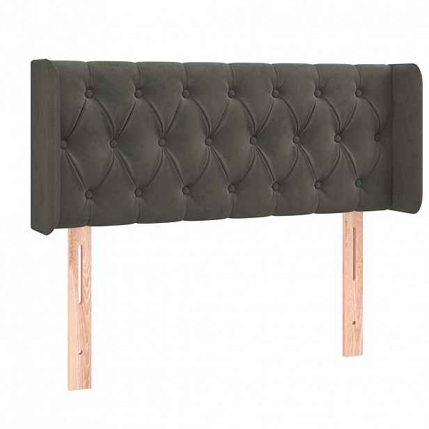 vidaXL Čelo postele typu ušák tmavě šedé 93x16x78/88 cm samet