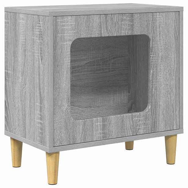vidaXL Kočičí dům Šedý Sonoma 51 x 30 x 52 cm Kompozitní dřevo