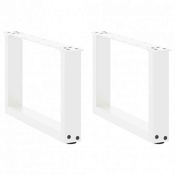 vidaXL Nohy konferenčního stolku ve tvaru U, 2 ks, bílé, 50 x (30-31) cm, ocel