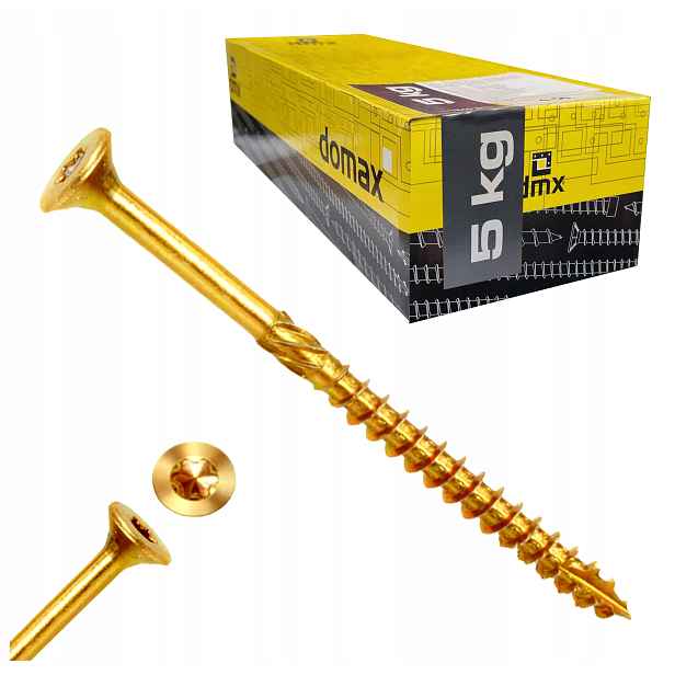 Tesařské Vruty Do Dřeva Kuželové 5x60 Torx TX25 5KG Domax
