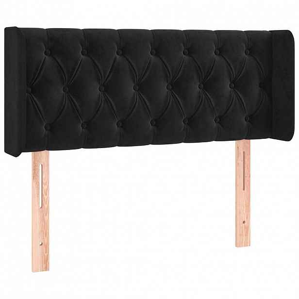 vidaXL Čelo postele typu ušák černé 93x16x78/88 cm samet