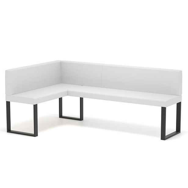 Idohome ROHOVÁ LAVICE SANA U levá ekokůže hladká, 128/168 cm, bílá