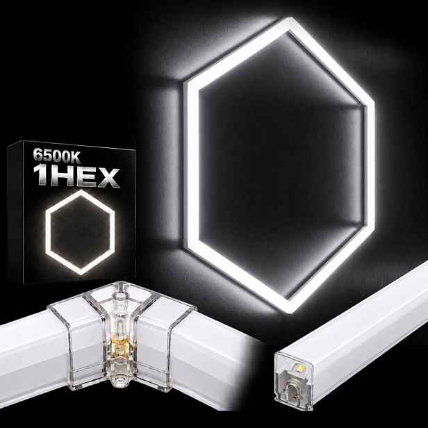 Led lampa 1 ks bílá Hexagon 1 42W 6500K 92x79 Cm studiová dílna