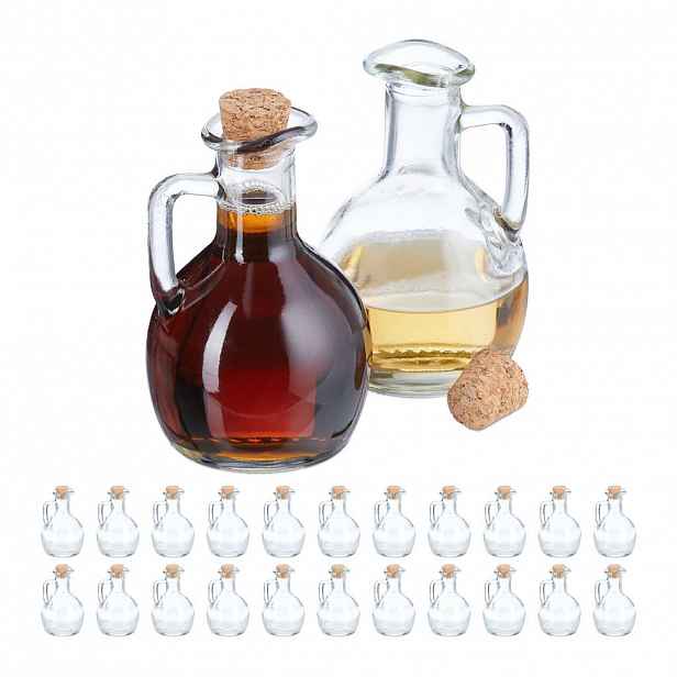 Relaxdays LÁHVE Průhledné přírodní 24ks-set 150 ml