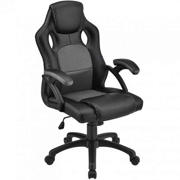 Ergonomická kancelářská židle, černá, polohovatelná opěrka
