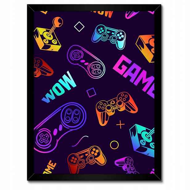 Plakáty v rámu 30x40 Game Wow Hra Pady Joystick