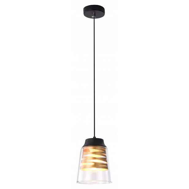 Černá závěsná lampa Zenaida s průhledným stínidlem nad stolem Rabalux