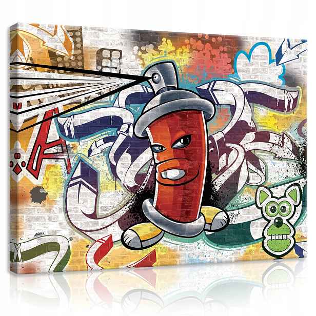 Obraz 75x100 Graffiti street-art barva ve spreji pouliční umění nástěnná