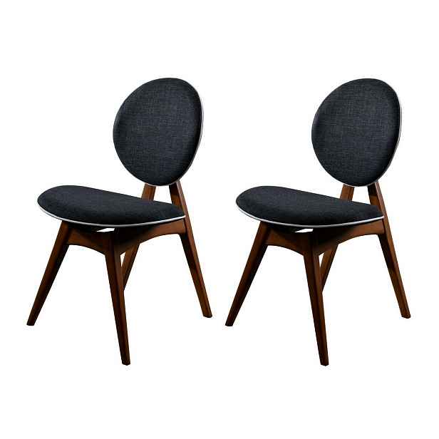 Sada jídelních židlí Touch Anthracite and Walnut, 2 ks