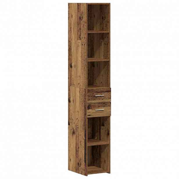 vidaXL knihovna se zásuvkou Staré dřevo 30 x 42,4 x 185,2 cm
