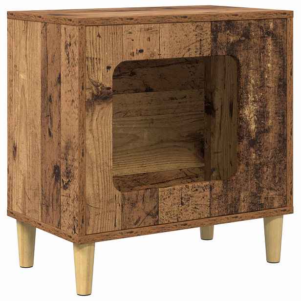 vidaXL Kočičí dům Staré dřevo 51 x 30 x 52 cm Kompozitní dřevo